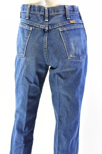 80s Vintage Rustler Jeans Medium Stone Wash Straight Leg High Waist Womens 16 - Picture 6 of 7