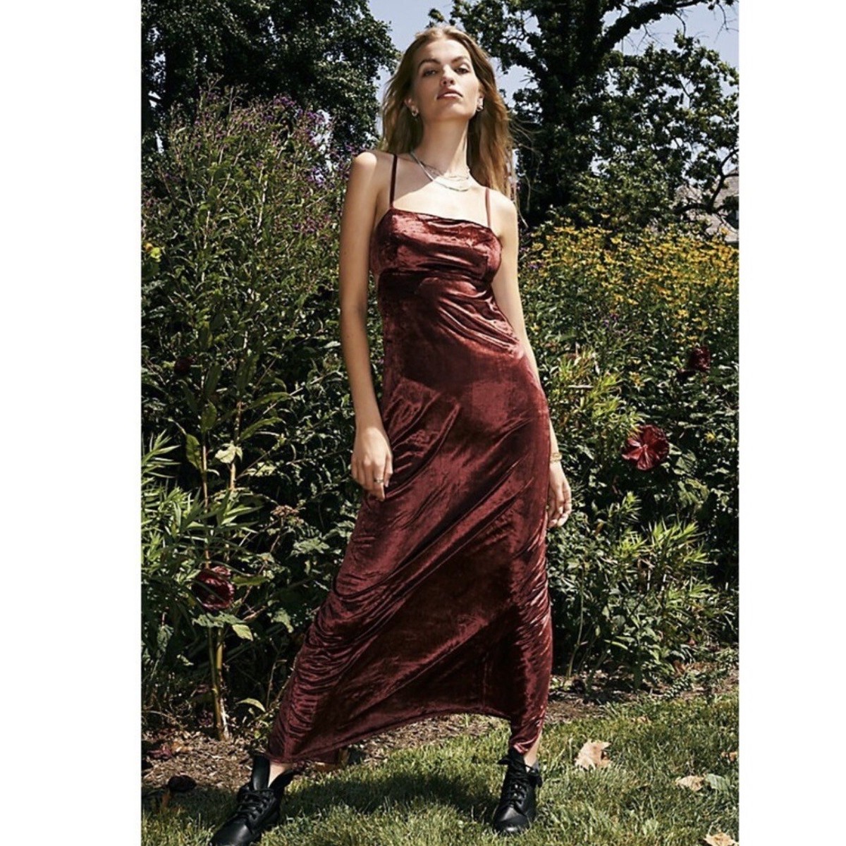 knee length dresses for ladies Karlie Big Floral Dot Maxi Dress – Beautiful Soul Boutique main image 0