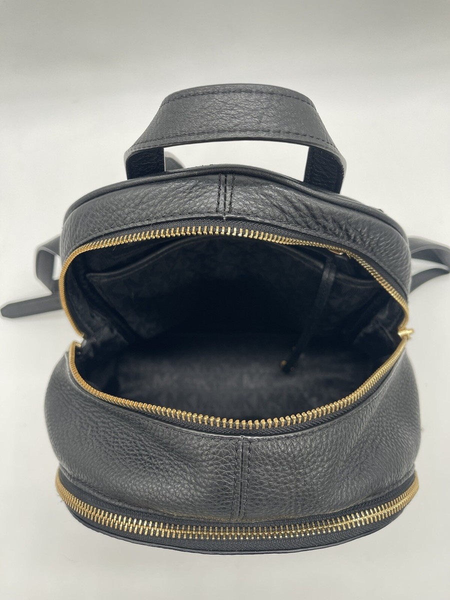 Michael Kors Black Textured Backpack with Gold Accents Michael Kors Black Textured Backpack with Gold Accents main image 2