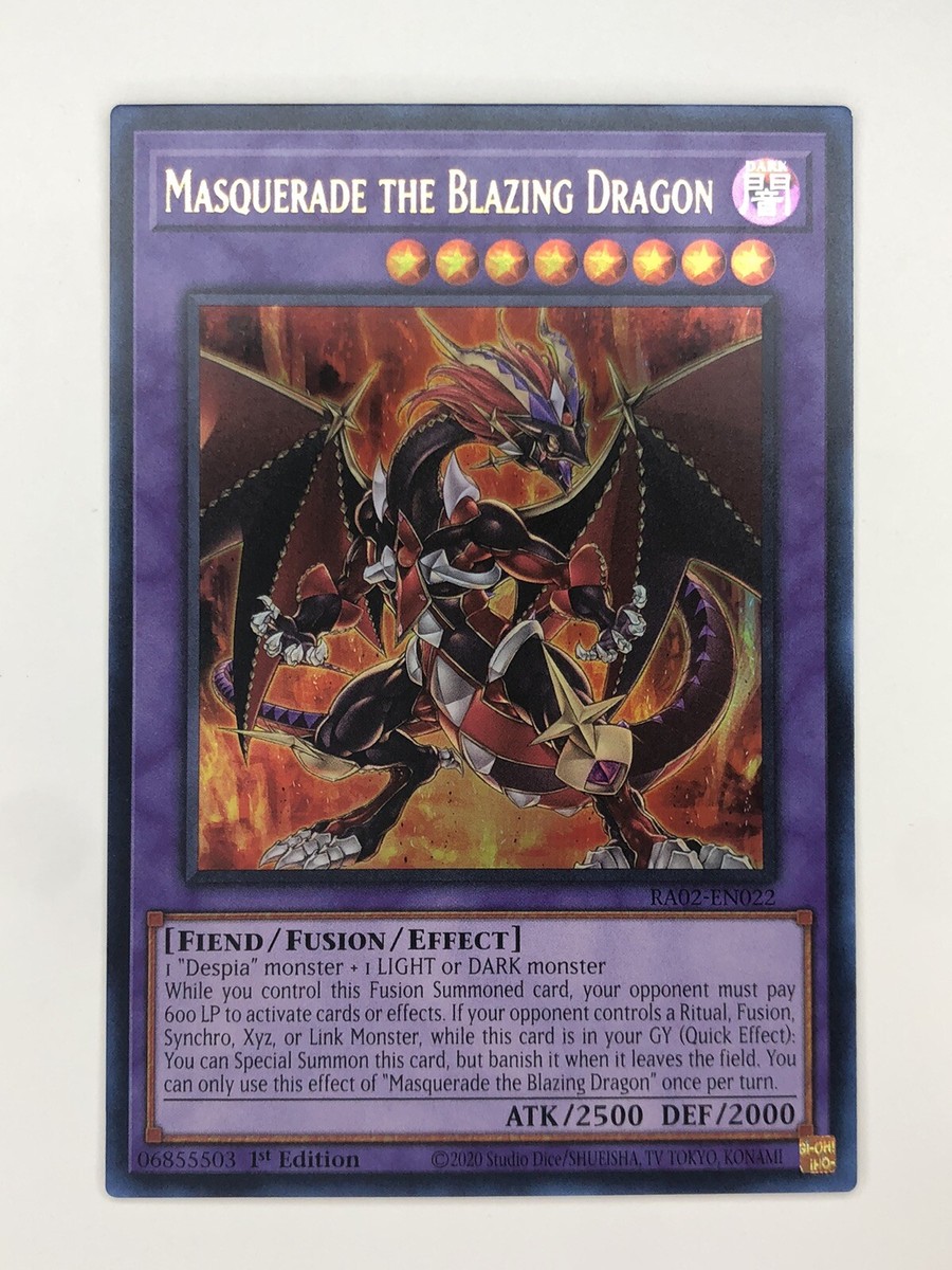 Yugioh Masquerade The Blazing Dragon RA02-EN022 Ultra Rare 1st