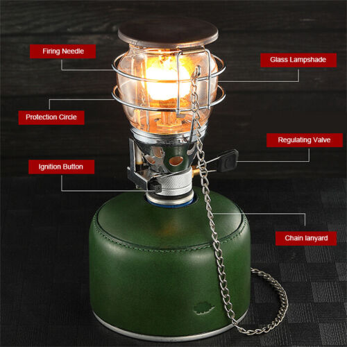 Portable Camping Gas Lantern Hanging Butane Gas Lamp Torch Glass Medium - Picture 8 of 10