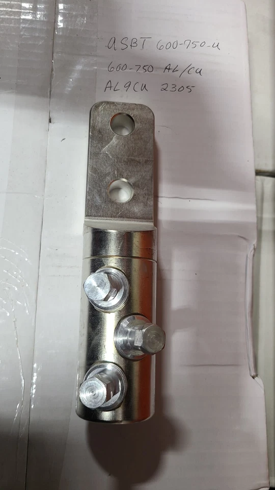 TE Connectivity 1974149-1 Shearbolt Terminal Aluminum 2Hole ASBT-600-750-Ukcmil - Image 2 of 3