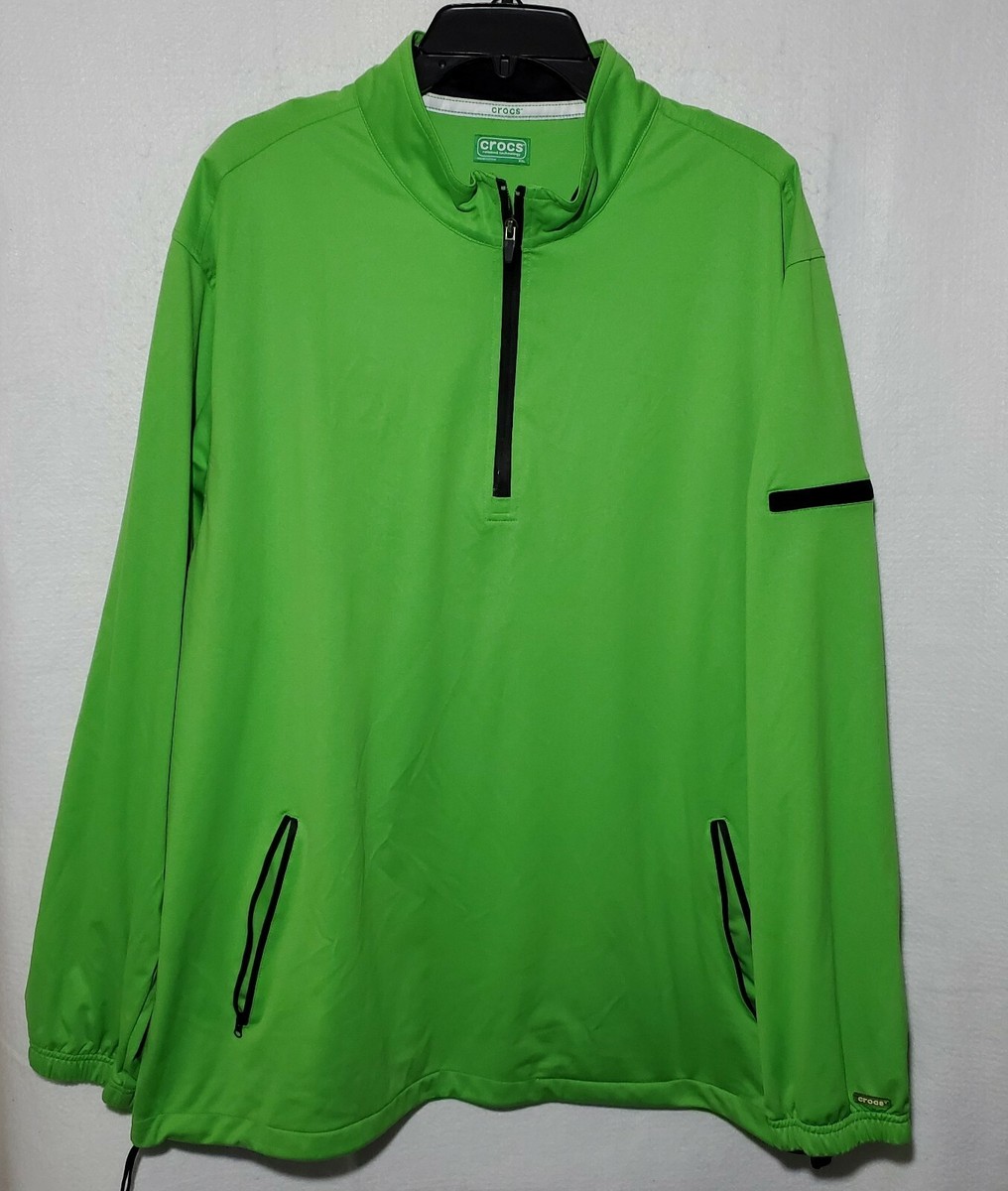 Crocs Men's Jacket 1/4 Zip Up Green Size 2XL Relaxed Crocs Men's Jacket 1/4 Zip Up Green Size 2XL Relaxed