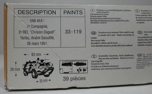 HELLER VAB 4x4 ARMORED AMPHIBIOUS VEHICLE 1:72 # 79898 MODEL KIT MIB UNBENUTZT - Bild 8 von 12