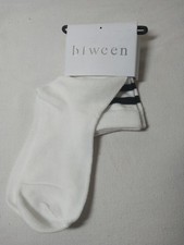 Btween White Knee High Socks With Double Black Stripe Top NEW Teenagers
