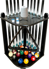 Corner Pool Cue Holder Rack Hold 10 Cue Sticks  Billiard Table Accessories. Poo