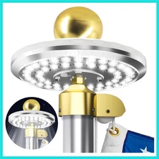 Solar Flagpole Light, 48 LED, 2 Modes, Dusk-to-Dawn Auto On/Off,  Waterproof,...