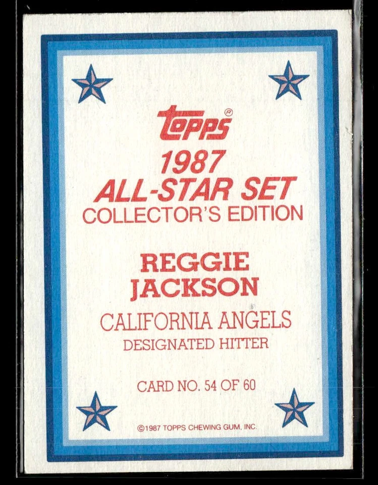 2025 Topps Holiday Buyback золотая фольга - 1987 Topps - No54 Реджи Джексон - Изображение 2 из 2