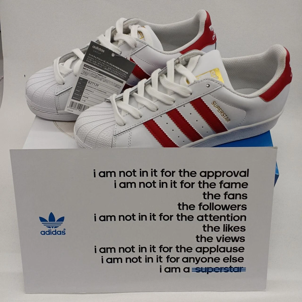 adidas Superstar Foundation White Scarlet for Sale | Authenticity  Guaranteed | eBay