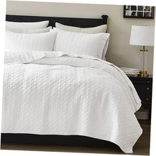 White 100 Cotton Quilt Queen Size Bedding Sets Queen 90"x96" Block-white