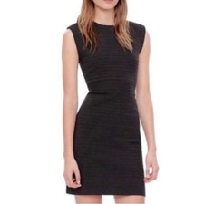 Tory Burch Mini Sheath Dress Black Crew Neck Sleeveless XS