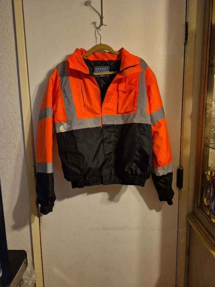 Maxxsell quality outer wear medium sized neon waterproof jacket