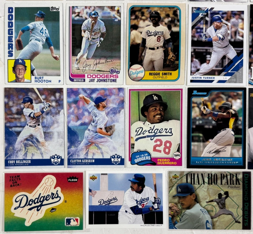 Los Angeles Dodgers Baseball Cards 1980s - 2000s Topps, Fleer, Donruss Lot of 46 - Image 4 of 4