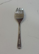 Vintage Small Silver Plated Children's Fork Made in Italy Inscribed Leonard