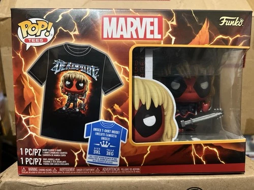 FUNKO POP! HEAVY METAL DEADPOOL POP AND T-SHIRT COMBO #1343 MINT NEW IN BOX 3XL