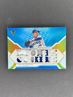 2018 Topps Triple Threads Marcus Stroman Relics #TTR-MS3 Sapphire /3 Blue Jays