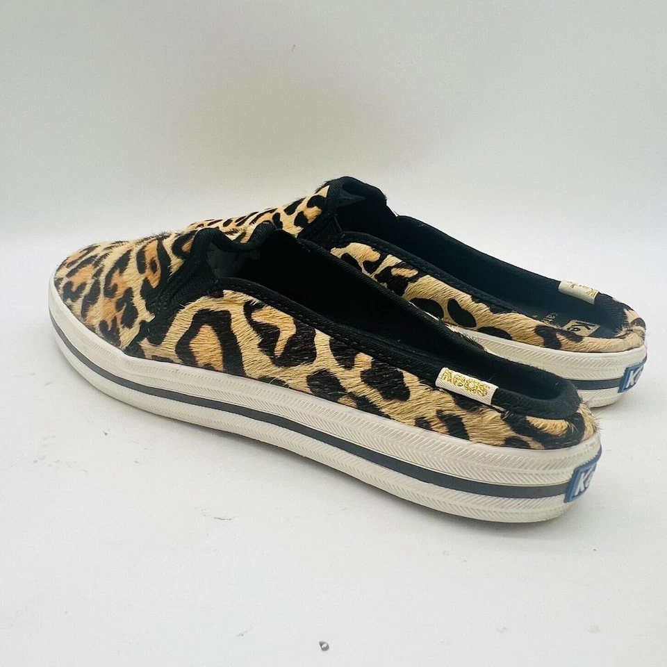 Keds Kate Spade Womens 7.5 Black Brown Sneakers Mules Animal Print Calf Hair - Image 4 of 4
