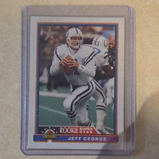 Bowman 1991 Jeff George #1 Indianapolis Colts Football Rookie Superstar Card. rookie card picture