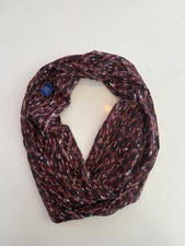 Sheer Scarf With Multicolor Abstract Print Subtle Metallic Thread - Polyester