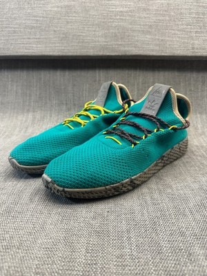 Adidas Pharrell Williams Tennis Hu Mens 10 Sneaker Teal Primeknit Athletic Shoes