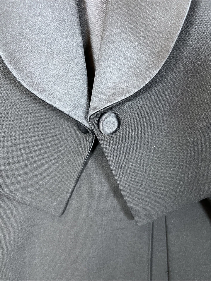 Abrigo trasero de esmoquin negro Raffinati para hombre 33-34-35R con pantalones 40R Foto 4 de 4