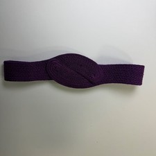 Vintage Purple Woven Stretch Belt Boho Buckle Retro 80s 90s Cinch Waist Small