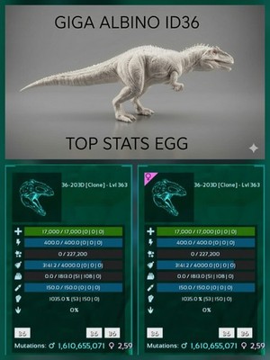 Giga Top Stats - EGG PAIR -  Ark Survival Ascended Official PVE PC/XBOX/PS5