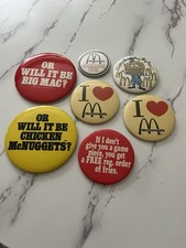 Lot de 7 épingles boutons vintage McDonald's