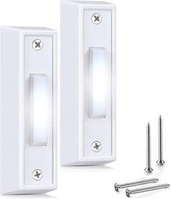 2 Pieces Lighted Doorbell Button, Wired Doorbell Push Button, Replacement Wall M