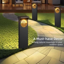 8Pack Solar Pathway Lights Outdoor Moon Shaped Landscape Solar Powered Decor US
