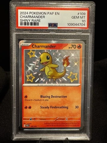 2024 POKEMON PAF EN-PALDEAN FATES SHINY RARE #109 CHARMANDER PSA 10