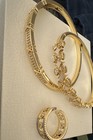 18K Gold Plated Over Stainless Steel CZ Bangles & Adjustable Ring Set — photo 3