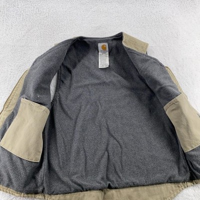 Vintage Carhartt V19 Tan Vest FITS XS Canvas Sherpa Fleece Lined