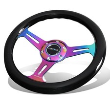Nrg 310mm Classic Style Black Wood Grain Grip Neo Chrome 3-spoke Steering Wheel