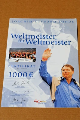 Förderungszertifikat Deckarm, Weltmeister für Weltmeister, Deutsche Sporthilfe - Bild 1 von 3
