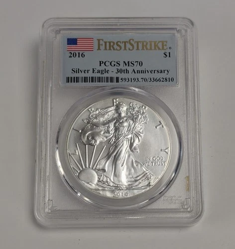 2016 (W) $1 Silver Eagle 30th Anniversary PCGS MS70 First Strike West Point Mint
