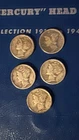 Mercury Silver Dimes D Marked -  Lot of 5 Coins Circulated Minted In Denver