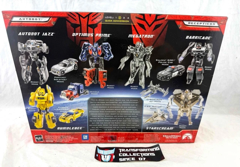 Transformers 2007 Movie TRU Legends Bumblebee Prime Jazz Megatron Barricade MISB - Image 2 of 2