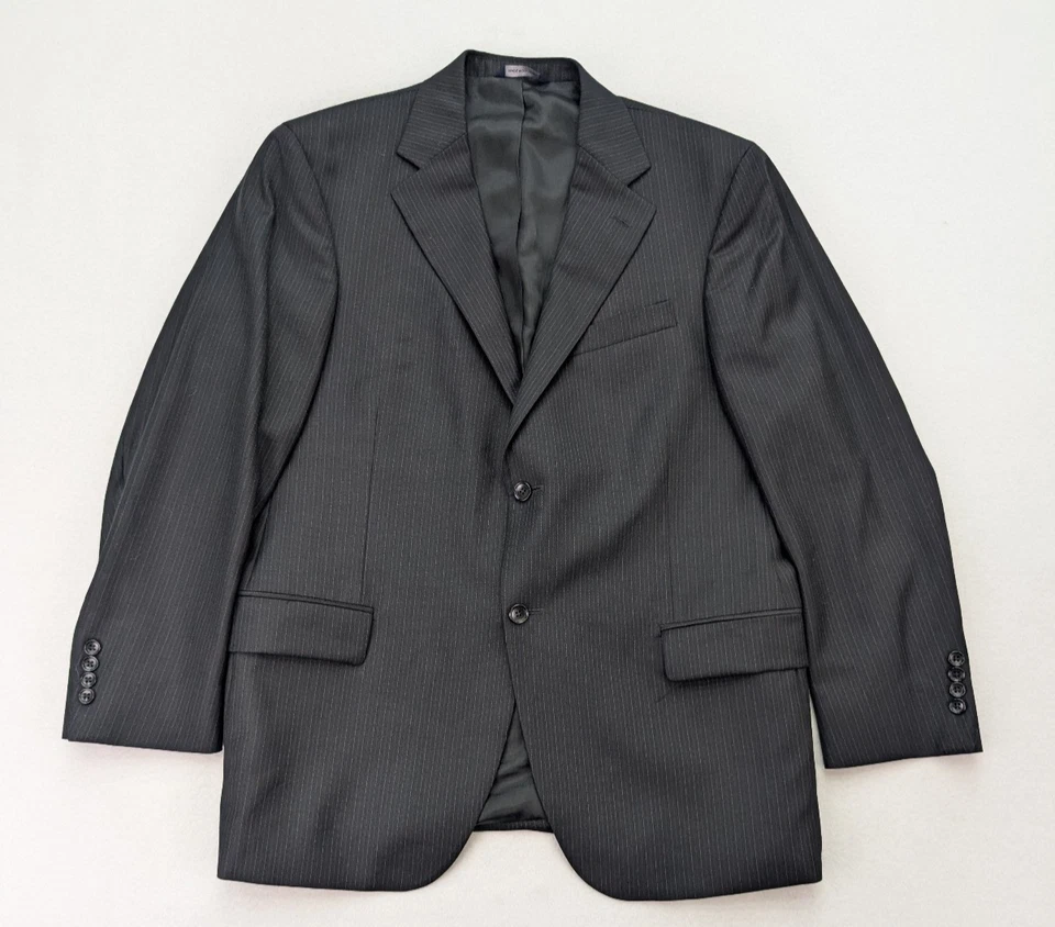 Dockers Мужская куртка Blazer Sport пальто размер 42S черный в тонкую полоску шерстяная смесь - Изображение 2 из 4