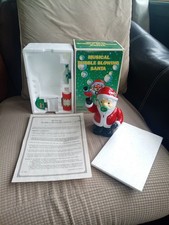 Animated 1995 Plastic Musical Bubble Blowing Santa Claus Christmas VTG Works