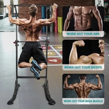 Power Tower Dip Station Adjustable Height Heavy Duty Multi-Function Fitness