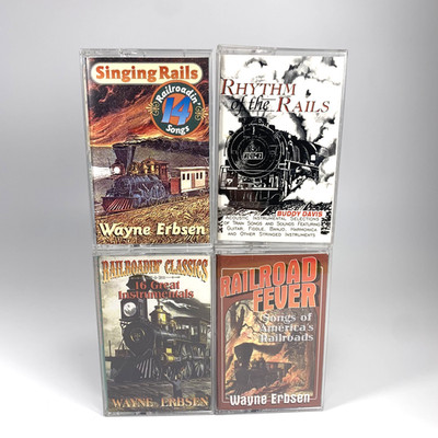 4 Railroad Train Music Cassette Tapes Wayne Erbsen & Buddy Davis Folk Country