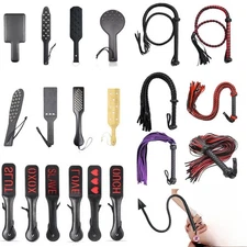 Spanking PU Leather Punishment Whip Paddle Slave Couples Riding Equestrian BDSM