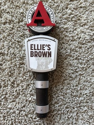 Avery Brewing Ellie s Brown Ale Beer Tap Handle Boulder CO Wood Metal B3