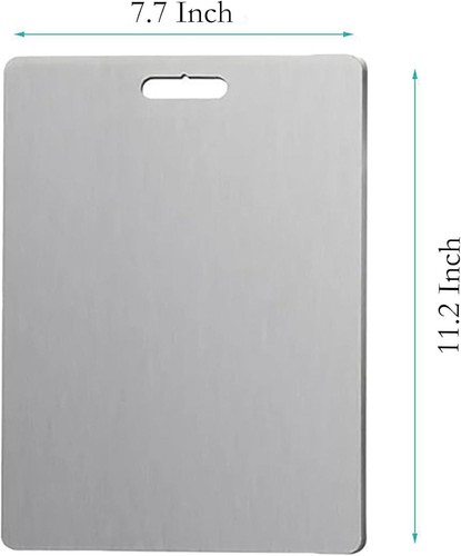 1 mm Thick Stainless Steel Chopping Board, 11.2 in x 7.7 In for Kitchen - Picture 16 of 24