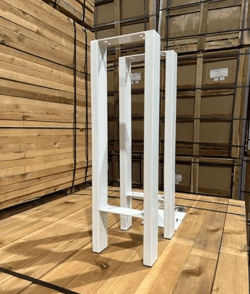 Set of 2 NEW in Box Metal 29" x 9" Sofa Table Legs WHITE Powder Coated - Image 3 of 4