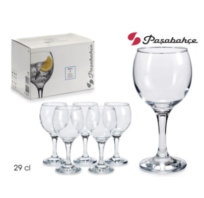 6 Stück Pasabahce Bistro Glas Kelchglas Weinglas Kadeh Calici Saftglas 44411 NEU