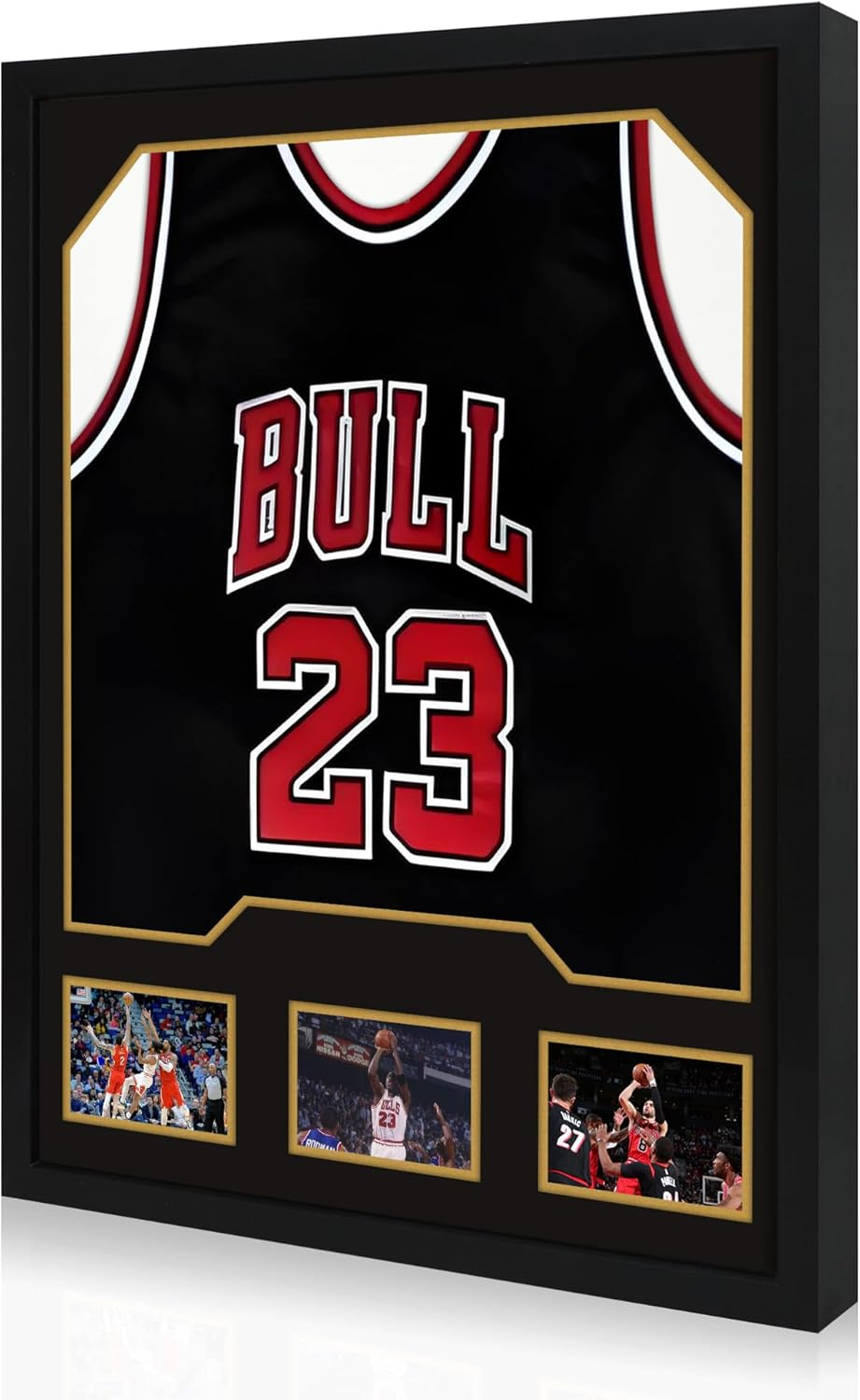 Jersey Frame Display Case, Wooden Large Sport Jersey Shadow Box Frame with Mats-image