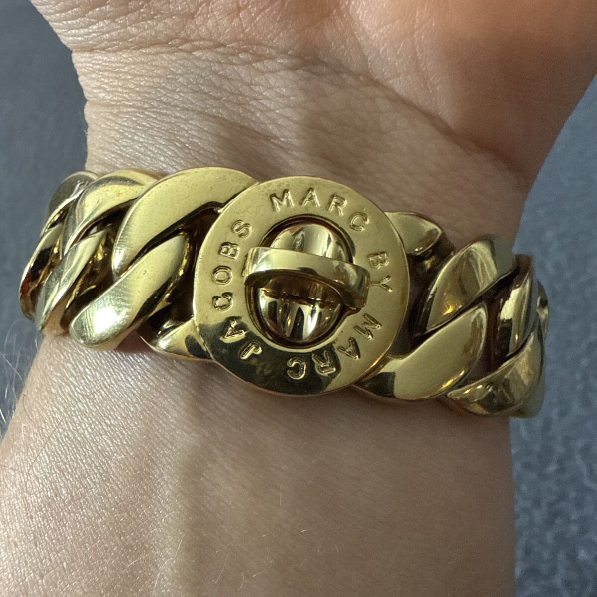 Marc By Marc Jacobs Goldtone Katie Logo Link Bracelet Marc By Marc Jacobs Goldtone Katie Logo Link Bracelet