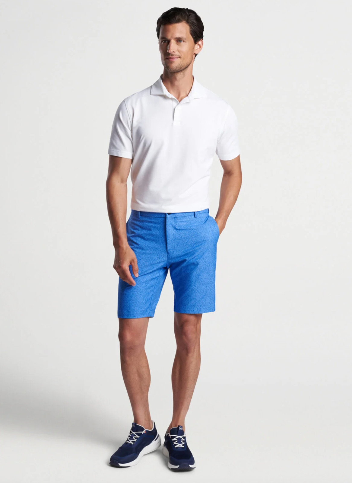 Мужские шорты Peter Millar Regatta Blue Surge Trellis Performance Shorts Размер 36 NWT 130 9790₽
